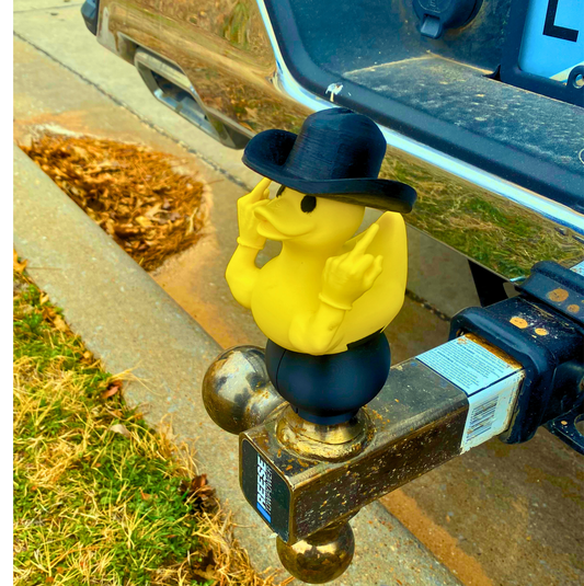 2" Hitch Ducky Attachment - Middle Finger Duck with Hat, Funny Tow Hitch Cover Gift